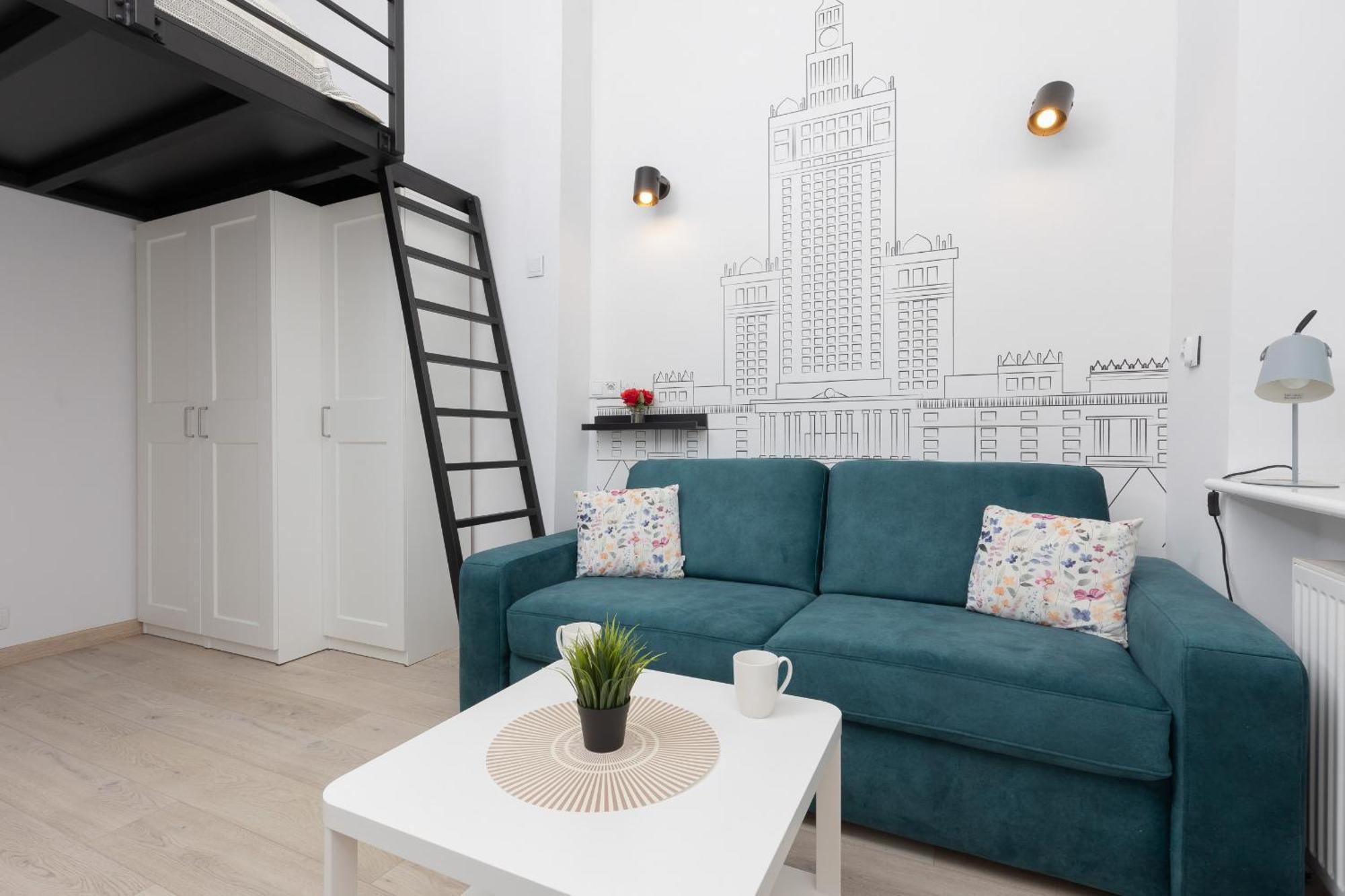 Aleja Wyzwolenia Studio with Mezzanine Warsaw Downtown by Noclegi Renters Exterior photo